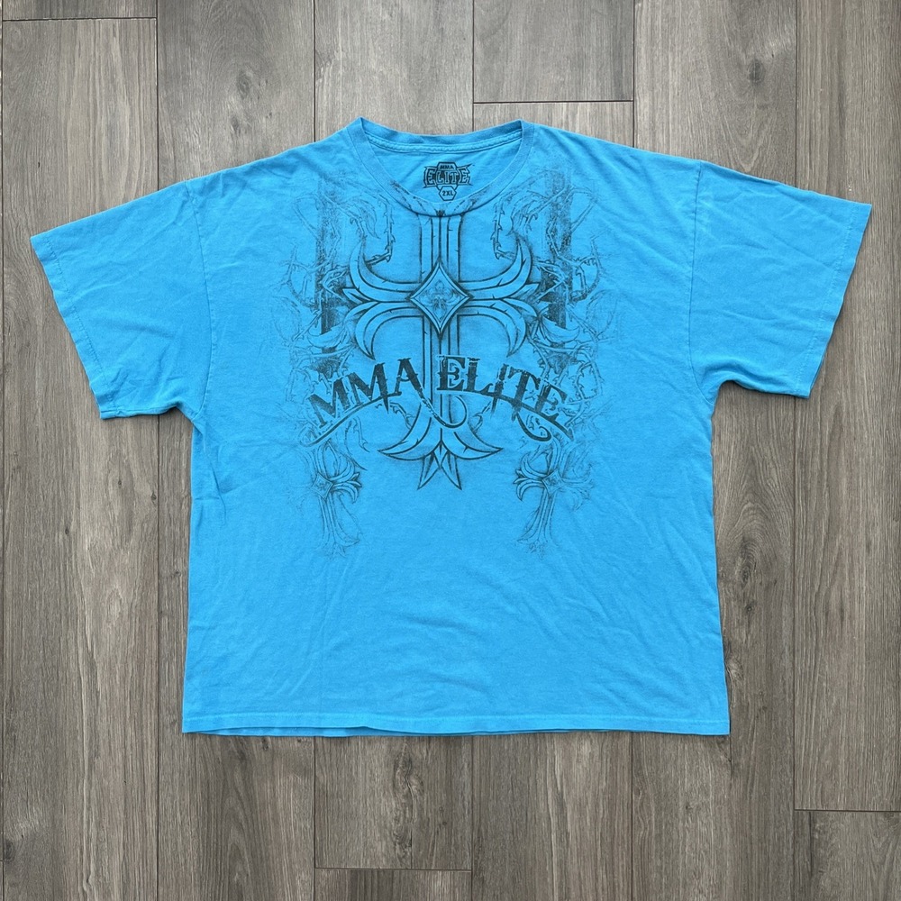 MMA Elite Mens 2XL T Shirt Blue Short Sleeve
